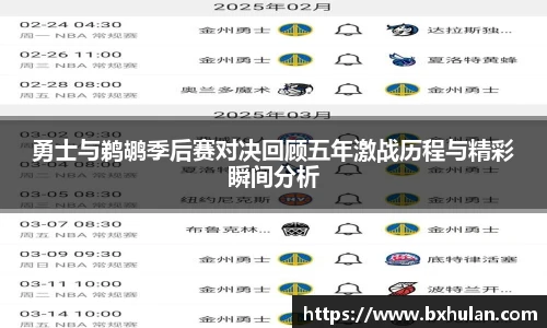 勇士与鹈鹕季后赛对决回顾五年激战历程与精彩瞬间分析